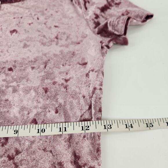 Free People Intimately Velvet Baby Tee Womens XS Pink Crew Neck Short Sleeve Top - Picture 9 of 10